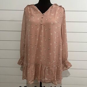 Promesa Blush Floral Long Sleeve Dress/Tunic